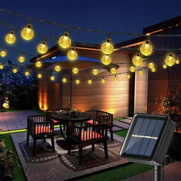 8 modes of courtyard lights, LED solar light string, outdoor waterproof ...