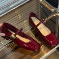 Women's Retro Patent Leather Mary Jane Shoes | Square Toe Buckle Strap Low Heel Pumps | Comfortable Casual Daily Wear Shoes. 