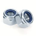 304 Stainless Steel DIN985 Nylon Lock Nut Insert Hexagonal Self-pressing Silvery M4M5M6M8M10M12. 