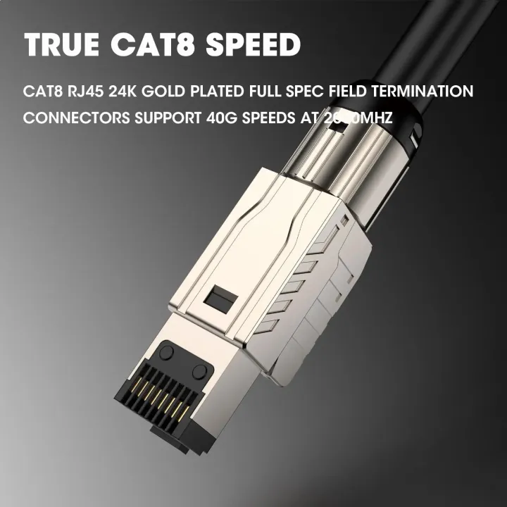 ZoeRax%202-Pack%20RJ45%20Connectors%20Tool%20Free%20Cat%208,%20Cat8%20Field%20Termination%20Plug%20Shielded%20RJ45%20Modular%20Plugs%20for%202000MHz%202GHz%2040G%20-%20Image%206
