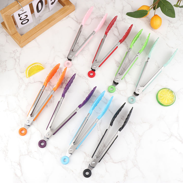 1Pc%207inch%20Stainless%20Steel%20Food%20Clip%20BBQ%20Grill%20Steak%20Food%20Clip%20Non-slip%20Handle%20Bread%20Tong%20Party%20Kitchen%20Cooking%20Accessories%20-%20Image%202