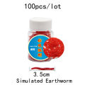 100pcs/Bottle Realistic Tackle Soft Lure Bass Bream Bloodworm Fishing Lure Earthworm Worm  Red Worms Baits Fishy Smell. 