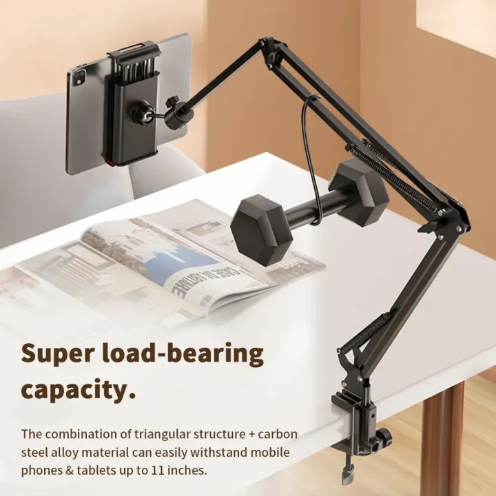 Tablet%20Holder%20for%20Bed%20with%2090cm%20Metal%20Arm%20360%C2%B0%20Rotating%20Bed%20Tablet%20Mount%20Stand%20For%20iPad%20Stand%204.5~11%20Inch%20Phone%20Tablet%20Bracket%20-%20Image%205
