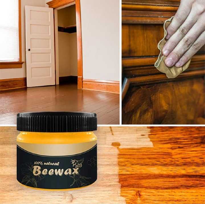 Beeswax Furniture Polish for Wood – 100% Natural Wood Wax,  – Restores & Protects Wooden Tables, Chairs, Cabinets – Non-Toxic, Eco-Friendly, Vegan-Friendly Polish with Shine & Long-Lasting Finish