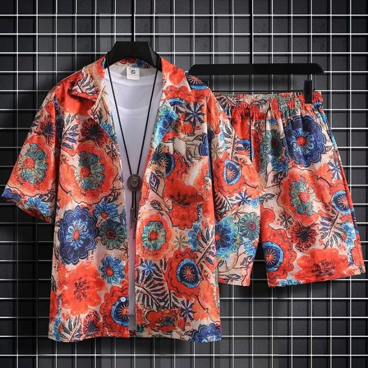 Hawaiian%20Beach%20Suit,%20Genderless%20Casual%20Shirt%20Shorts,%20Multi-color%20Optional%20-%20Image%205