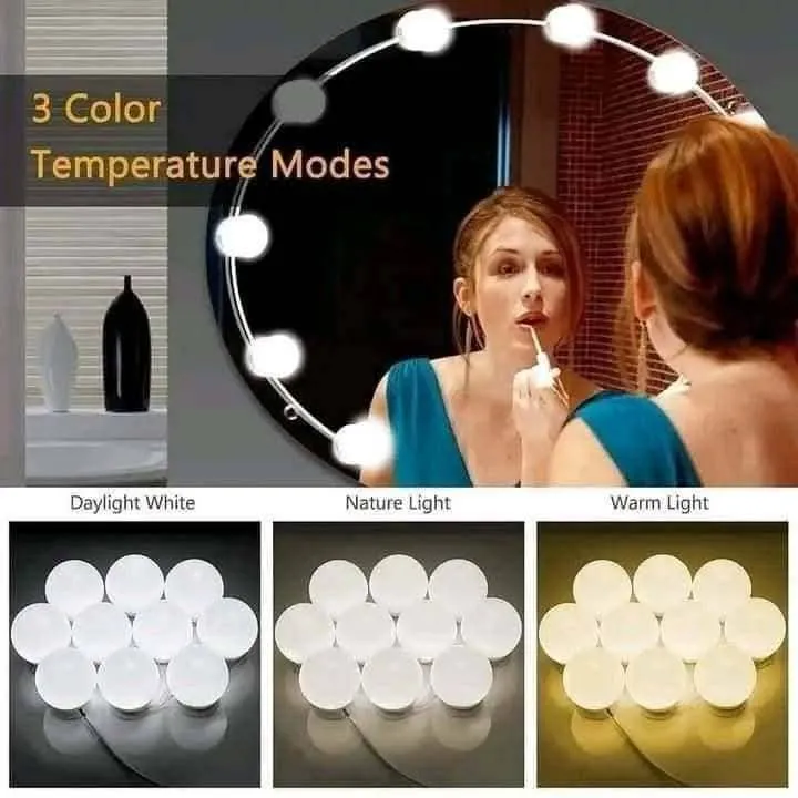 Vanity Mirror Light Adjustable with 10 Light Bulbs for Makeup Dressing ...