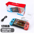 X50 MAX Game Arcade 128G 30000+Game Console 5.1  HD Screen 10 Simulations Dual console Player Retro Portable Video Game for PS1. 