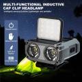 Ultra Bright Mini Rechargeable Head Lamp LED Clip on Cap Light Waterproof Sensor Hat Light Flashlight Headlamp for Fishing Camp. 