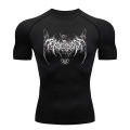 Y2K Compression Shirt Men Fitness Gym Skeleton Sport Running T-Shirt Rashgard Tops Tee Quick Dry Short Sleeve T-Shirt For Men. 