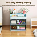 Small Desk Organizer With Drawer, Office Desktop Storage Box, Makeup Organizer, Business Card/Pen/Pencil/Mobile Phone/Stationery.