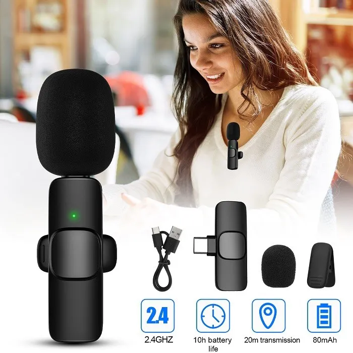 Single Wireless Microphone Set for iOS and Type-C Devices