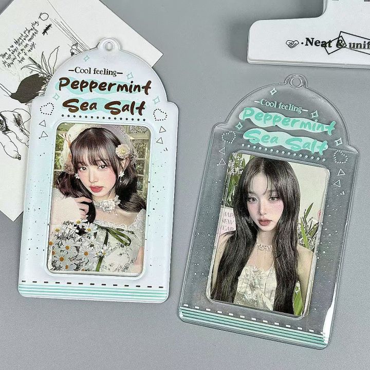 2pcs Korean Style Sea Salt PVC 3 Inch Polaroid Photocard Display Pendant Card Holder