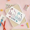 Cat LOVE Drawing Stencil | Reusable | DIY Hollow Airbrush Template | Cute Paw Print Design | Craft Graffiti Painting Tool. 