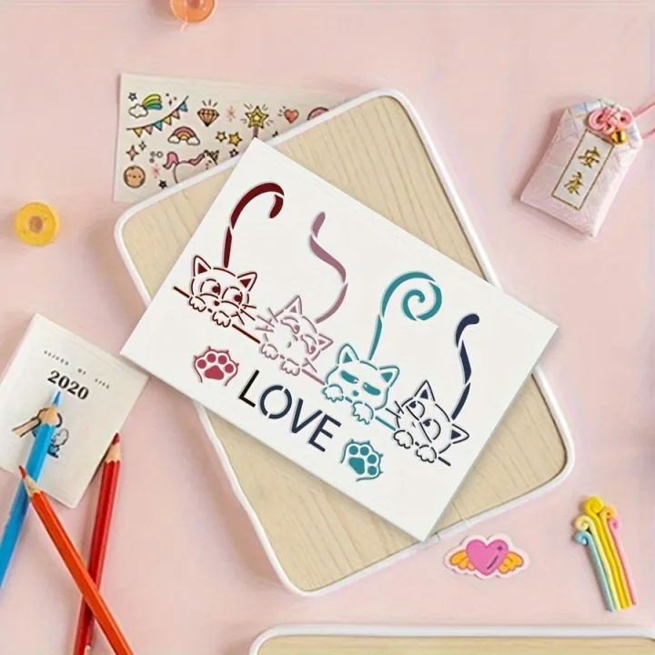 Cat%20LOVE%20Drawing%20Stencil%20%7C%20Reusable%20%7C%20DIY%20Hollow%20Airbrush%20Template%20%7C%20Cute%20Paw%20Print%20Design%20%7C%20Craft%20Graffiti%20Painting%20Tool%20-%20Image%206