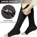 1Pair Zipper Compression Socks for Women & Men, Sturdy Zippered Stocking to Improves Blood Circulation, Relieves Pain & Swelling. 