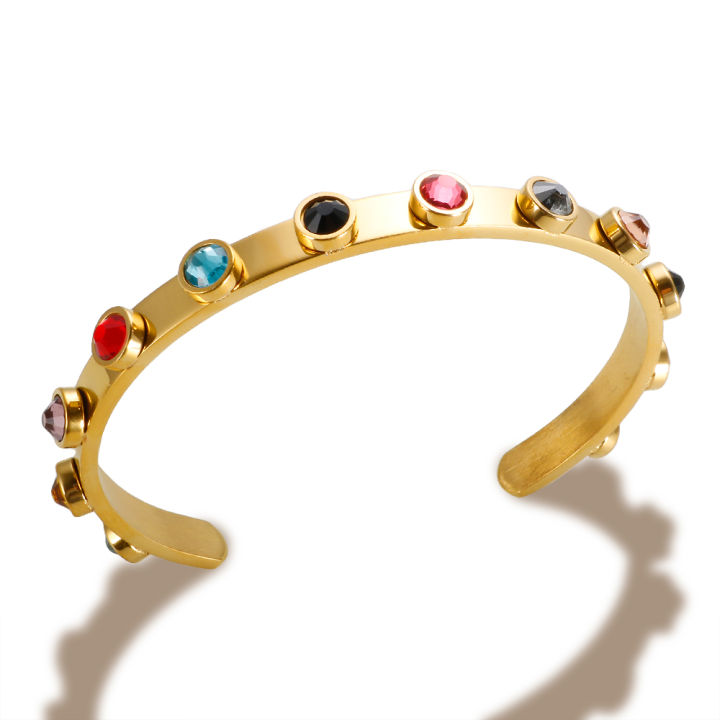 New%20Fashion%20Stainless%20Steel%20Gold%20Plated%20Colorful%20Birthstone%20Bracelet%20Cubic%20Zirconia%20Cuff%20Bangle%20for%20Women%20Wedding%20Party%20Jewelry%20-%20Image%208
