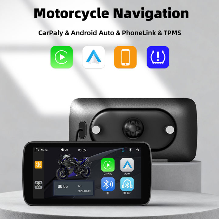 EKIY%206.25"%20Portable%20Digital%20Motorcycle%20Dashboard%20%20Navigation%20Removable%20Display%20Screen%20Wireless%20CarPlay%20Moto%20Android%20Auto%20TPMS%20-%20Image%202
