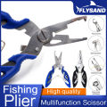 FLYSAND Fishing Plier Scissor Line Cutter Hook Remover Split Ring Opener Cutting Tongs Multifunction Scissors Fishing Accessorie.
