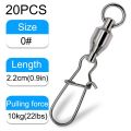 GOBAIT 20PCS Swivel Snap Connector Pin Ball Bearing Rolling Ring Buckle Kit Pesca Lure Line Connect Cross Lock Fishing Tools. 