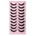 10 Pairs Russian Strip Lashes D Curl Faux Mink Lashes Natural Look Fluffy Volume Wispy Russian Lashes 3D Effect Fake Eyelashes. 