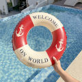 Retro Boat Anchor Women's Swimming Ring, Swimming Pool Floating Row Adult Handrail Lifebuoy, Leisure Beach Swimming Inflatable F. 