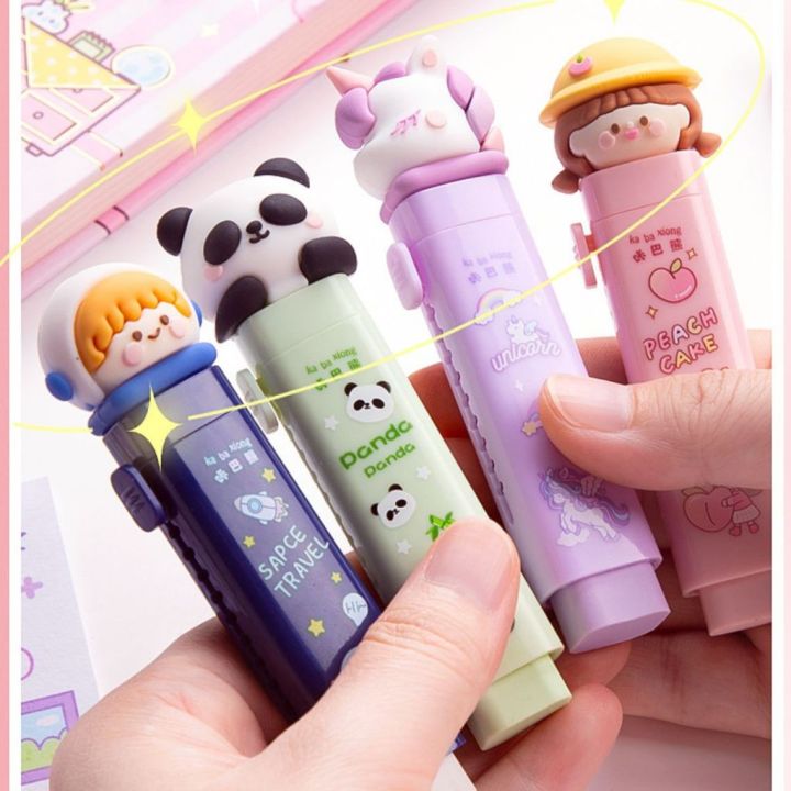 Free Press eraser, 2 sticks eraser, 4 colors, 4 patterns, choose cute pencil eraser