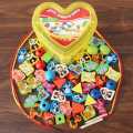 Wooden Lacing Beads Animals Blocks Heart-Shape Box Threading Educational Toy. 