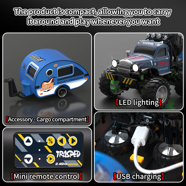 Q222%20Q223%201:64%20Mini%20RC%20Truck%20with%20Trailer%20Monster-Regulating%20Alloy%20All%20Terrain%20Remote%20Control%20Model%20Cars%20Toys%20for%20Kids%20%20-%20Image%202
