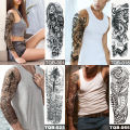 Large Full Arm Sleeve Tribal Totem Waterproof Temporary Tattoo Sticker Skull Totem Bird Wolf Tiger Fake Tatoo Body Art Men Women. 