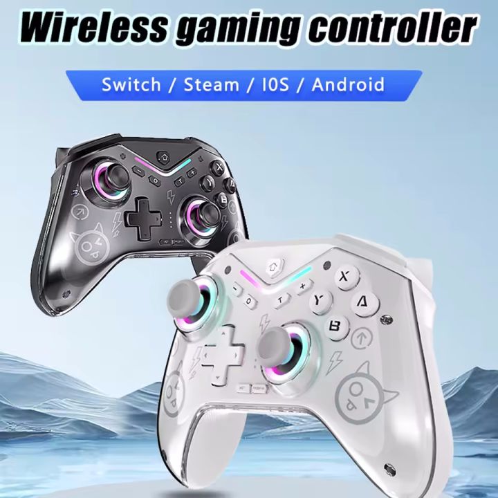 Wireless Bluetooth USB Wired Controller For  Switch Android IOS iPhone Steam PC TV Control Gamepad RGB Hall Accessories