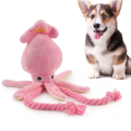 Squid Puppy Pet Dog Chew For Lovely Pink Teeth Cleaning Pet Toys Octopus Plush Toys Supplies BB Small Cute Rope Toy Dog Squeak. 