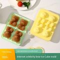 1pc Cute Teddy Bear Ice Cube Tray Flexible Food Grade Silicone Ice Cube Mold Ice Trays For Freezer. 