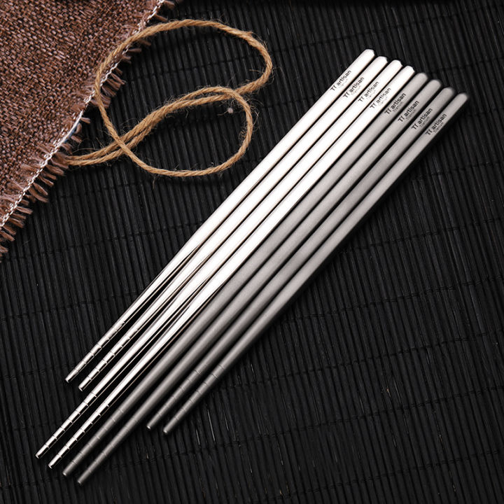 Tiartisan Titanium Camping Tableware Ultralight Portable 195mm/ 230mm Hollow Chopsticks Cutlery For Outdoor Hiking Backpacking