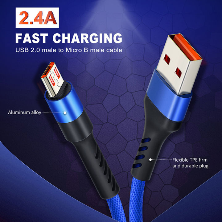 CABLETIME%20Micro%20B%20to%20USB%202.0%20A%20%20Cable%20480%20Mbps%202.4A%20Fast%20Charging%20Cable%20for%20Data%20Sync%20Nylon%20for%20Smart%20Phone%20Laptop%20-%20Image%202