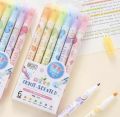 Creative 6x Dual Tip Fruit Scented Highlighter & Markers | Best Quality Stationery for Boys and Girls. 
