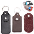 1pc PU Leather Bag Cases for USB Flash Drive Keyring Storage Bags for U Disk Hasp Protective Cover Bag Keychain Holder 10*4cm.