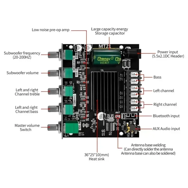 MT21%20Digital%20Power%20Amplifier%20Board%202x50W+100W%202.1%20Channel%20Subwoofer%20AUX%2012V%2024V%20Audio%20Stereo%20Bluetooth%205.0%20Bass%20Amplifier%20-%20Image%203