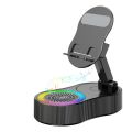 Portable Smart Induction Speaker Mobile Phone Holder Adjustable RGB Light Wireless Bluetooth Speaker Phone Reverse Charging.