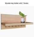 wood Key Holder With 1 Shulf & 7 hooks. 