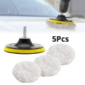 5Pcs 3/4/5 Inch Polishing Kit Car Polishing Pad Car Waxing Sponge Disk Wool Wheel Auto Paint Care Polisher Pads Car Gadget. 