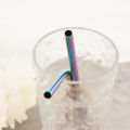Gold Reusable Straw 304 Stainless Steel Sharp Straw Metal Drinking Straws with Cleaner Brush for Bubble Tea Smoothie Milkshake. 