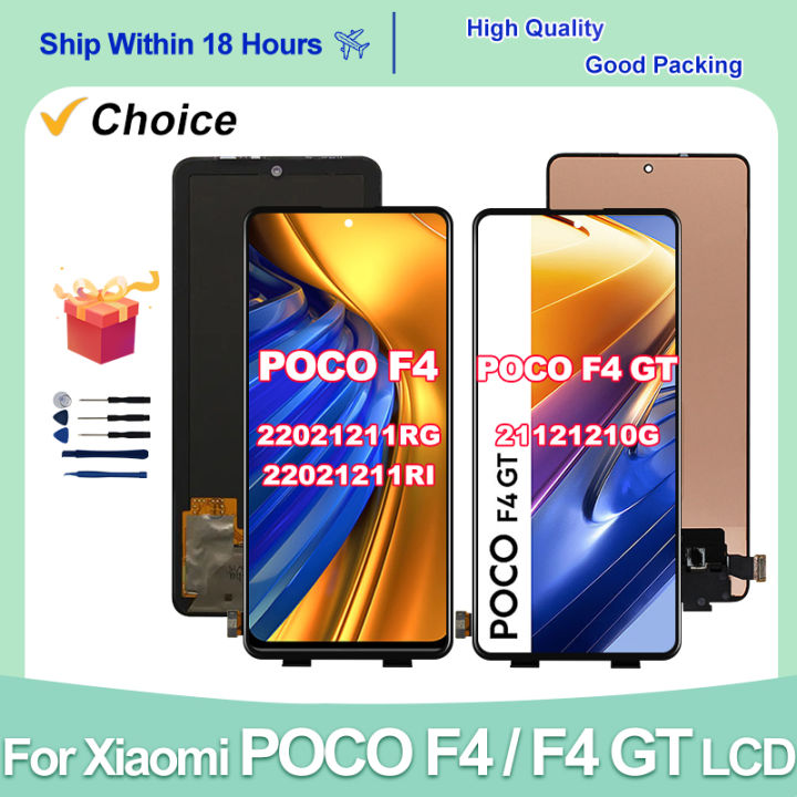 AMOLED For Xiaomi Poco F4 LCD Display 22021211RG Touch Screen Digitizer Assembly For Poco F4 GT LCD OLED 21121210G Replace Parts