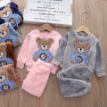 2023 New Winter Baby Boy Girl Thicken Pajamas Set Flannel Fleece Toddler Child Warm Catoon Sleepwear Kids Home Suit 0-5Y.