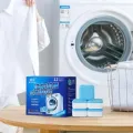 12 Pcs Washing Machine Cleaner Descaler Deep Cleaning Tablets For Front Loader Top Load Washer Laundry Tub Safe Deodorizer. 
