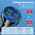 250W LED Car Charger 5 Ports Fast Charge PD+QC3.0 USB C Car Phone Charger Type C Adapter in Car For iphone   . 