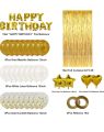 Gold Birthday Decorations, Birthday Decorations Party Decorations with Happy Birthday Banner Balloons. 