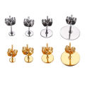20/100pcs 3-12mm Stainless Steel Blank Post Earring Studs Base Pins With Earring Plug Findings Ear Back For DIY Jewelry Making. 