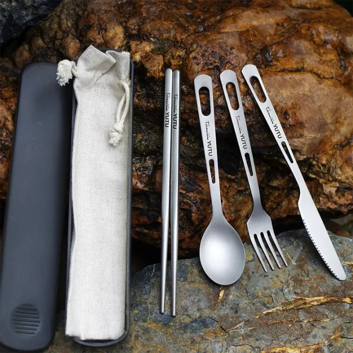 Titanium%20Tableware%20Set%20Outdoor%20Household%20Spoon%20Fork%20Knife%20Chopsticks%20Camping%20Travel%20Portable%20Tableware%20Set%20-%20Image%202