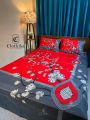 Digital Home tex Luxury Panel Fashionable Bedsheet with 2 pillows cover & 1 side pillow cover  for Home Decoration from Clothika. 