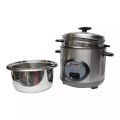 Diamond Stainless Steel Drum Rice Cooker with Stainless Steamer Tray and Cover Moon 1.8L. 